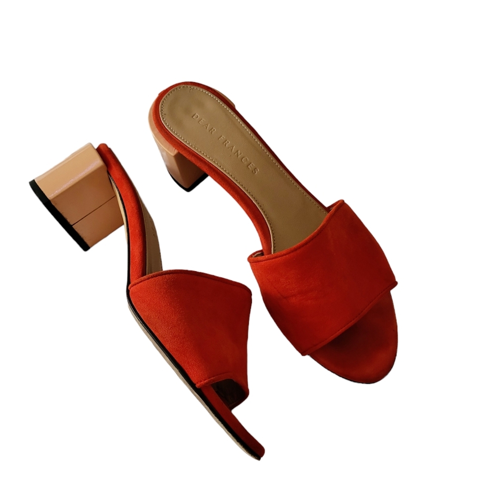 Dear Frances Eva Suede Red Mules - Picture 2 of 9